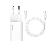 Baseus Super Si Quick Charger 1C 25W EU White + cable - 1348142 - zdjęcie 1